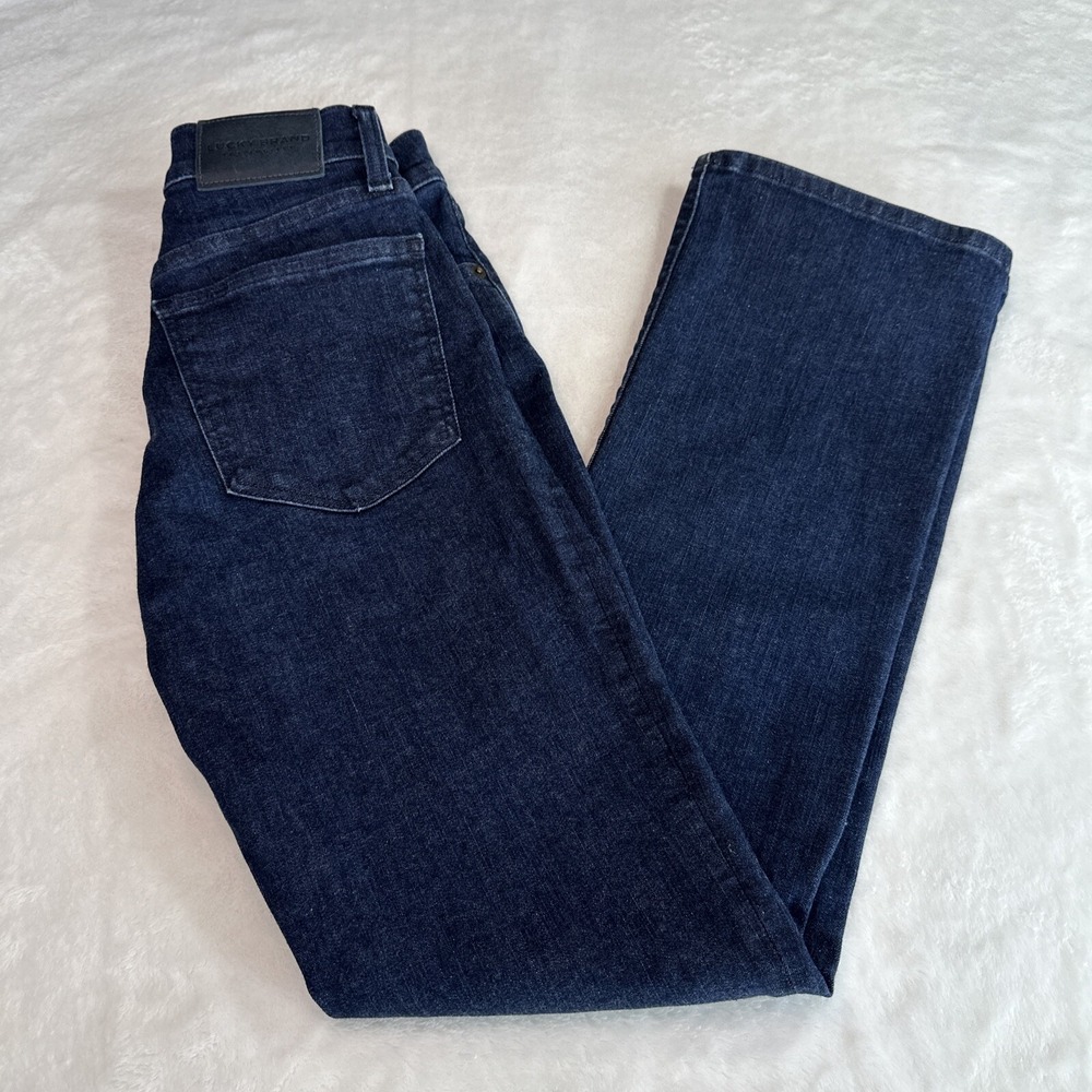 Lucky Brand Womens Jeans 2/26 Ankle Boot Low Rise Stretch Ridgette Dark Denim